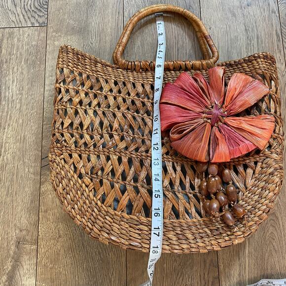 Woven Basket Tote Bag Coastal Grandma Vacation - Picture 7 of 8